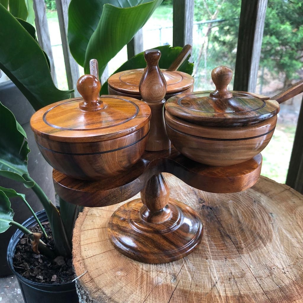 Handmade home wooden bowls for sauce condiments home decor